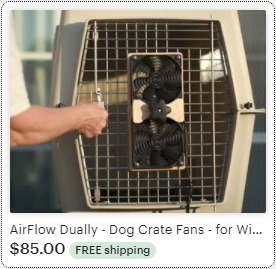 AirFlow Dually - Dog Crate Fan - for Wire Crate Doors